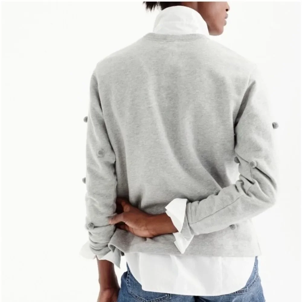 J.Crew Pom-pom Sweatshirt HEATHER GREY Size M